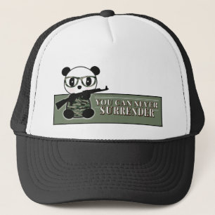Costumed Camo Panda Bear - Military Panda Bear Trucker Hat