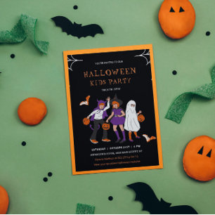 Costumed Kids Halloween Invitation