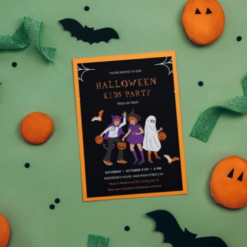 Costumed Kids Halloween Invitation