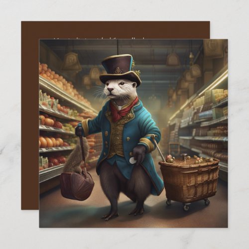 Costumed Otter at the Supermarket SqGC Holiday Card