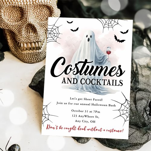 Costumes And Cocktail Halloween Party Invitation