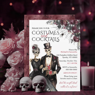 Costumes and Cocktails Adult Halloween Party Invitation