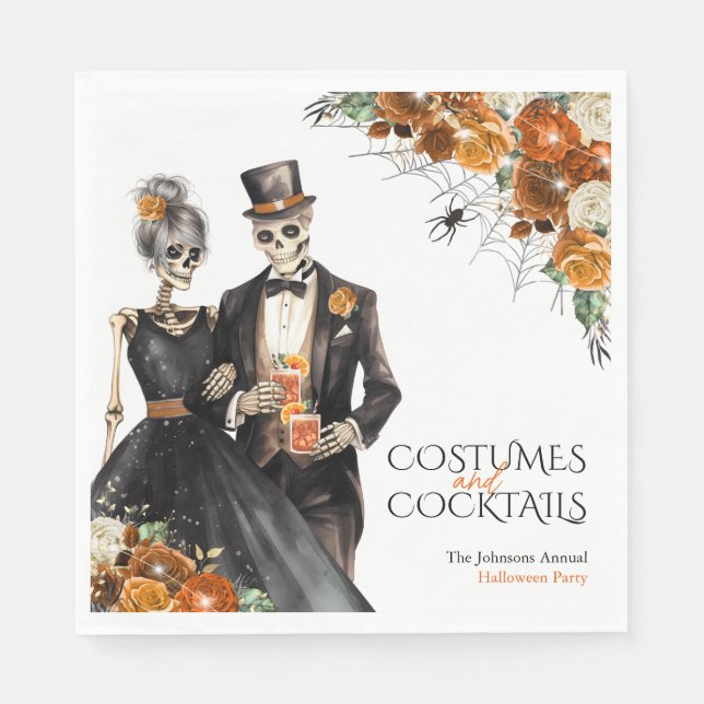 Costumes and Cocktails Adult Halloween Party Napkins (Front)