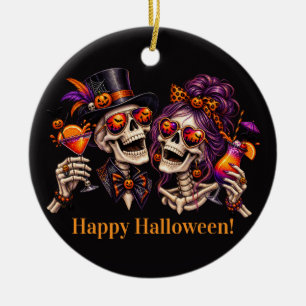 Costumes and Cocktails Adult Party Halloween Ceramic Ornament