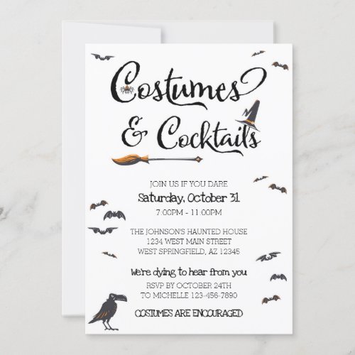 Costumes and Cocktails Halloween Invitation