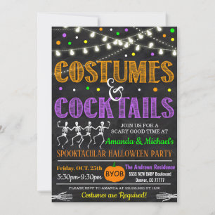 Costumes And Cocktails Halloween Invitation