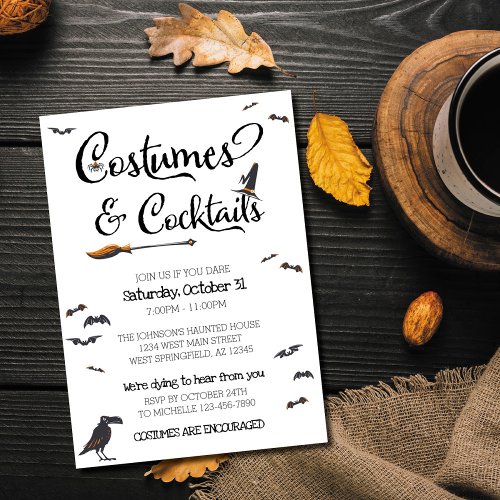 Costumes and Cocktails Halloween Invitation