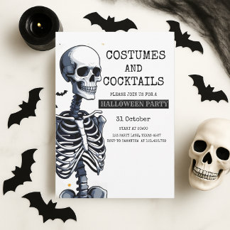 Costumes and Cocktails Halloween Party  Holiday Card