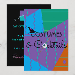Costumes and Cocktails Halloween Party Invitation