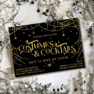 Costumes and Cocktails Spooky Adult Halloween Invitation
