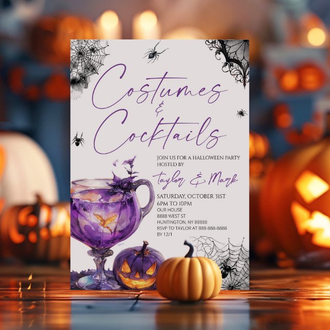 Costumes and Cocktails Spooky Halloween Party Invitation (Creator Uploaded)