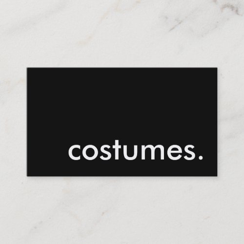 costumes. business card template