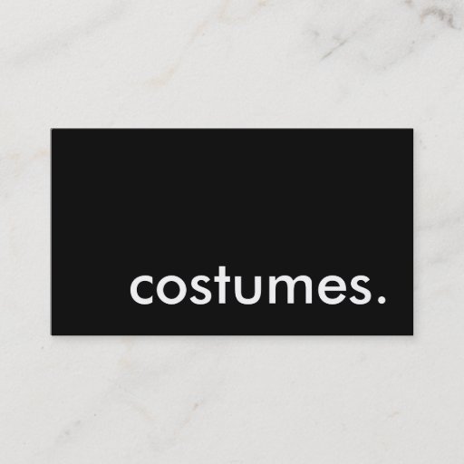 Customizable costumes. business card template