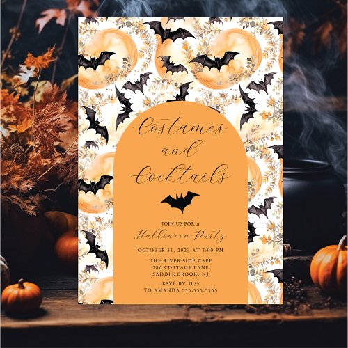 Costumes  Cocktail Halloween Party Invitation