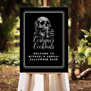 Costumes Cocktail Skull Halloween Party Welcome Foam Board
