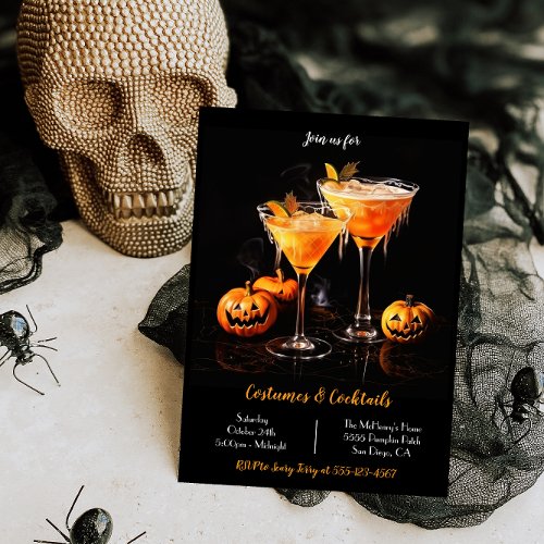 Costumes Cocktails Adult Halloween Party Invitation