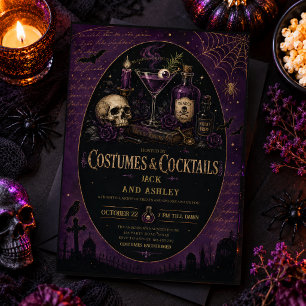 Costumes & Cocktails Halloween Gothic Party Adult Invitation