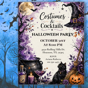 Costumes Cocktails Halloween Party Celebration Invitation
