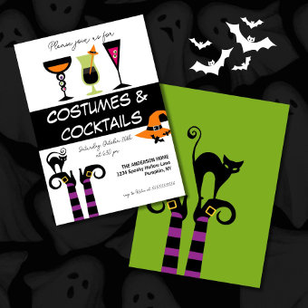 Costumes & Cocktails Halloween Party Invitation | Zazzle