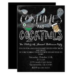 Costumes & Cocktails Halloween Party Invitations