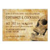 Costumes & Cocktails Halloween Skull Card