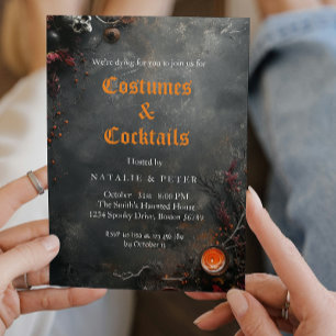 Costumes & Cocktails I Candles Gray Invitation