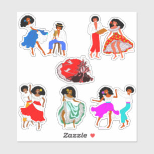 Costumes from the Island of Reunion, France Sticker