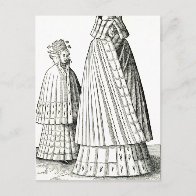Costumes of a Livonian noblewoman Postcard (Front)