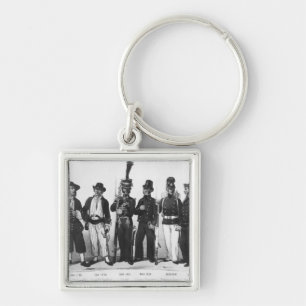 Costumes of French marines from 1680 to 1854 Keychain