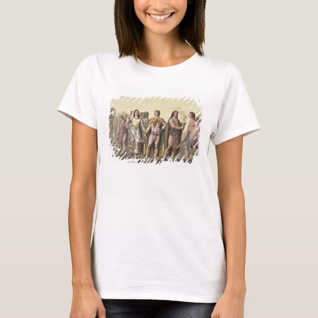 Costumes of the Mexicans (color engraving) T-Shirt (Front)