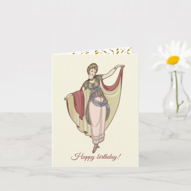 Costumes Parisiens- Dance dress, Birthday  Card (Small Plant)