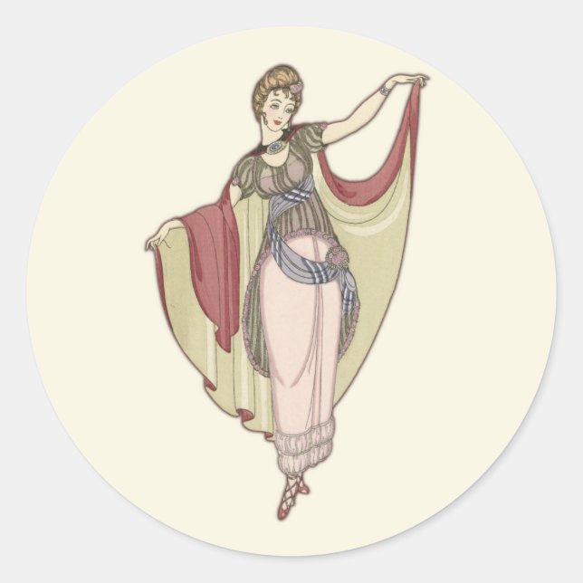 Costumes Parisiens- Dance dress, fashion Classic Round Sticker (Front)