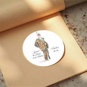 Costumes Parisiens- Manteau du soir Classic Round Sticker