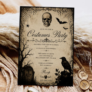 Costumes Vintage Adult Halloween Party Invitation