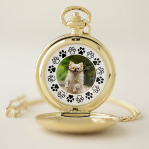 Costumizable dog portrait canine  pocket watch