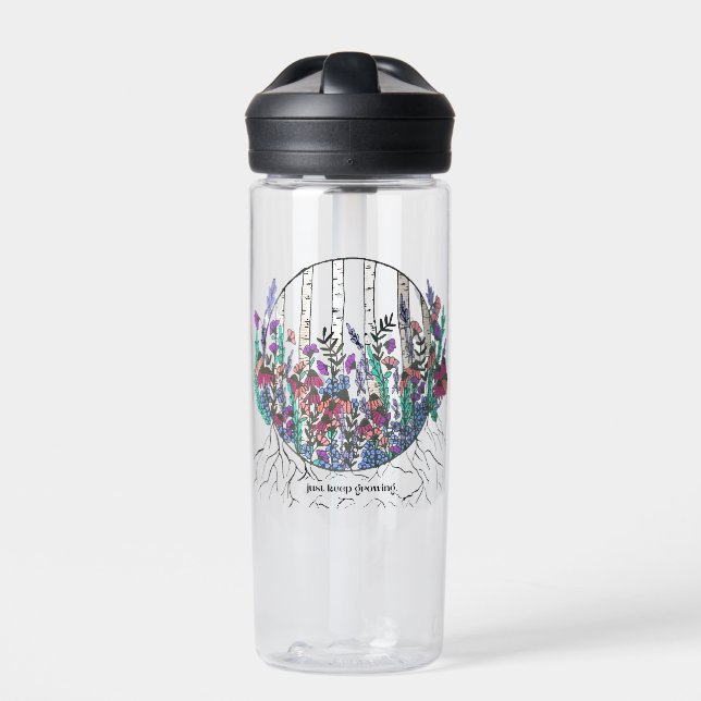 Costumizable Wildflower Art Water Bottle (Front)