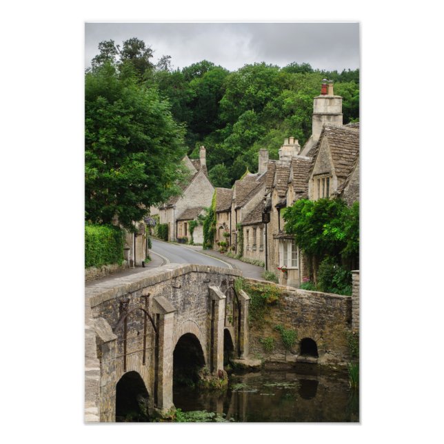 Costwolds town Castle Combe photo print (Front)