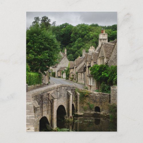 Costwolds town Castle Combe postcard