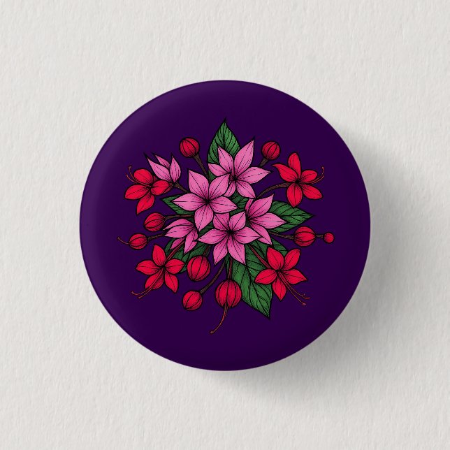 Cosy bright floral  button (Front)