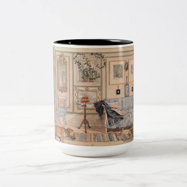 Cosy Corner (by Carl Larsson) Two-Tone Coffee Mug (Center)