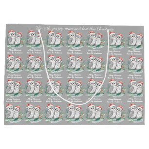 Cosy Cute Owl Christmas Gift Bag