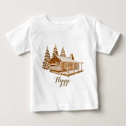 Cosy Log Cabin _ Hygge or your own text Baby T_Shirt