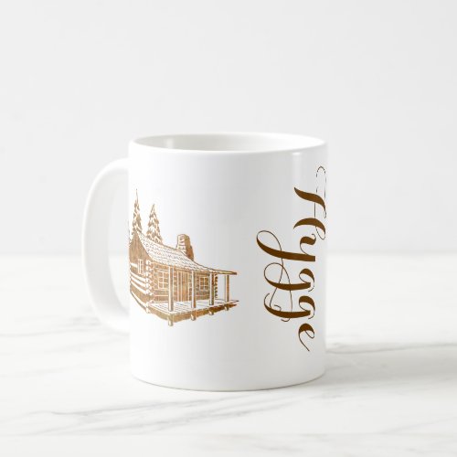 Cosy Log Cabin _ Hygge or your own text Coffee Mug