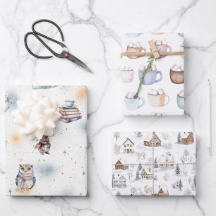 Cosy Soft Pastel Christmas   Wrapping Paper Sheets