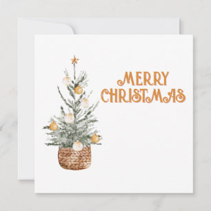Cosy vintage Christmas tree Holiday Card