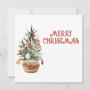 Cosy vintage Christmas tree Holiday Card