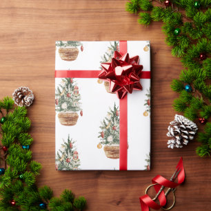 Cosy vintage Christmas tree Wrapping Paper