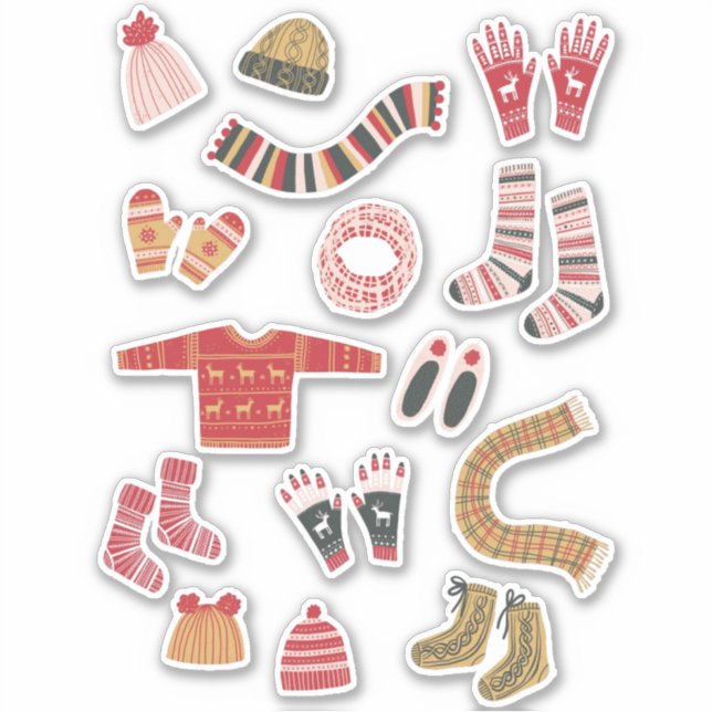 Cosy Winter Knitwear Sticker (Front)