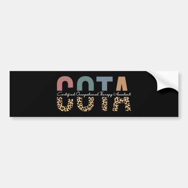 COTA Certified Occupational Therapy Assistant Bumper Sticker (Front)