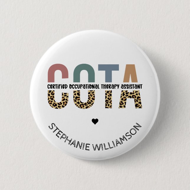 COTA Certified Occupational Therapy Assistant Button (Front)